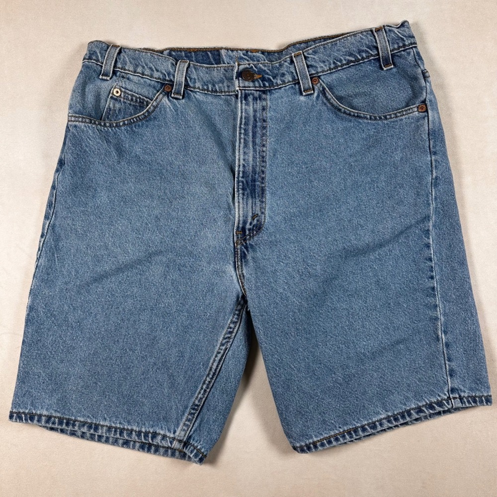 Vintage Levi's 505 Denim Shorts Mens 38 Orange Tab Made USA 90s Jean Jorts